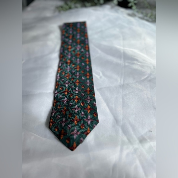 Vintage Christian Dior Monsieur Neck Tie Geometric Print Standard Size - Picture 1 of 5